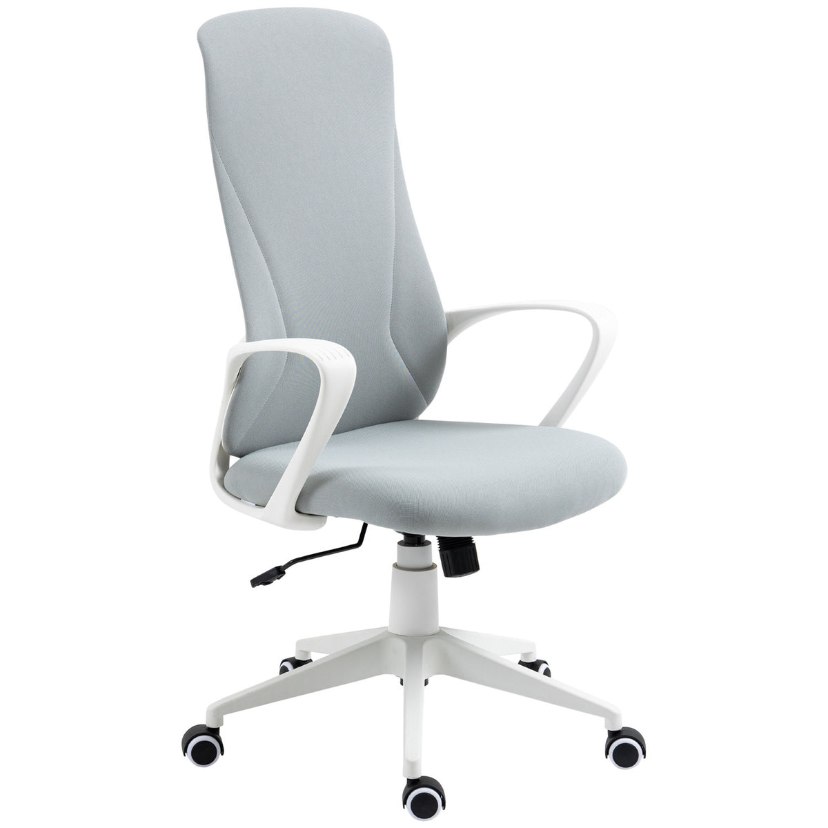 Office Chair Rocker Function, Height-Adjustable Desk Chair, Ergonomic Computer Chair, Swivel, Stretch Fabric, Light Grey