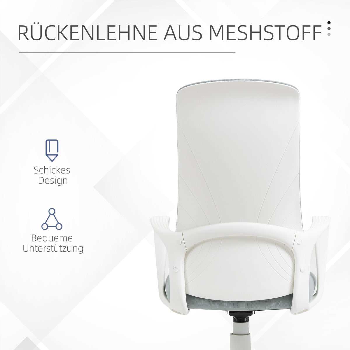 Office Chair Rocker Function, Height-Adjustable Desk Chair, Ergonomic Computer Chair, Swivel, Stretch Fabric, Light Grey