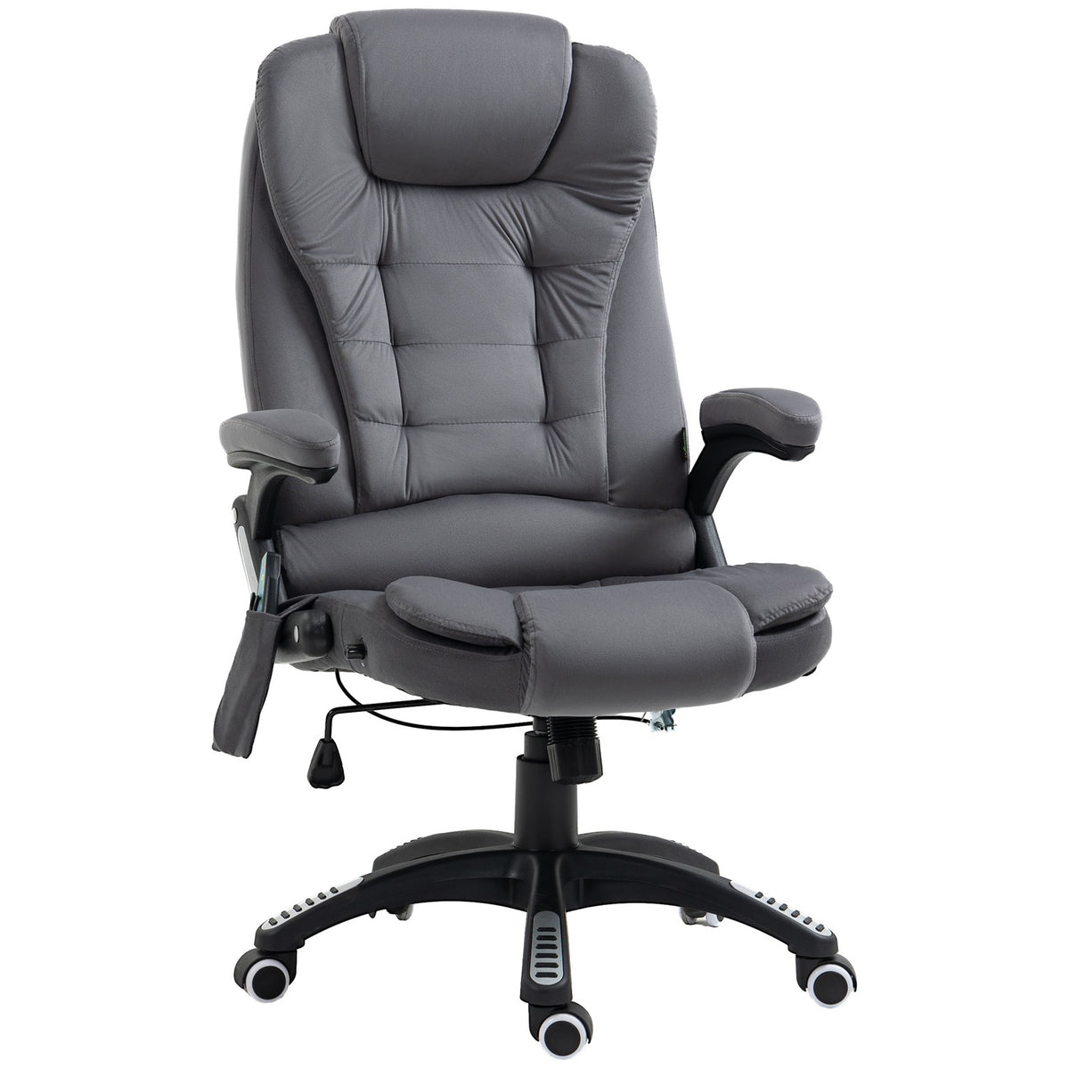 Office Chair Rocker Function Massage Chair Heat Function Ergonomic Height Adjustable 120Kg Load Capacity Dark Gray