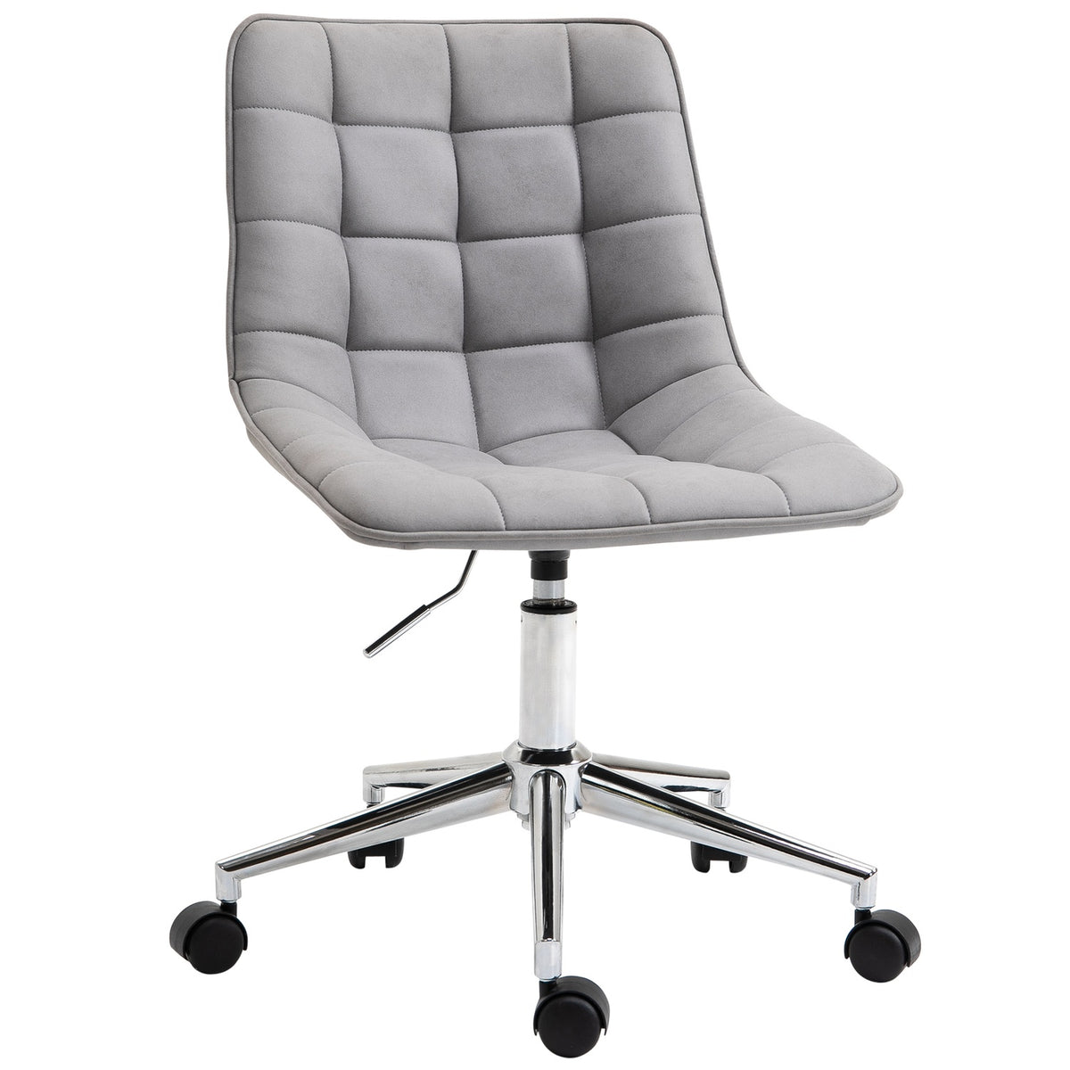Office Chair Swivel And Desk Chair, 360° Rotatable, Microfiber, Light Gray, 60X60X90Cm