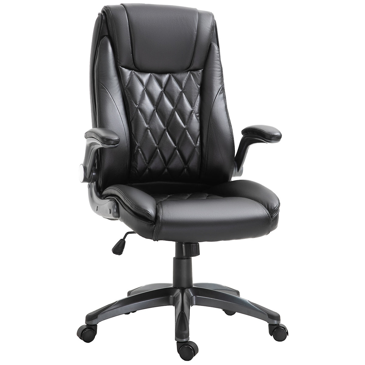 Office Chair, Swivel Chair, Computer Chair, Ergonomic, Rocker Function, Height Adjustable, Headrest, Padded Armrests, Black