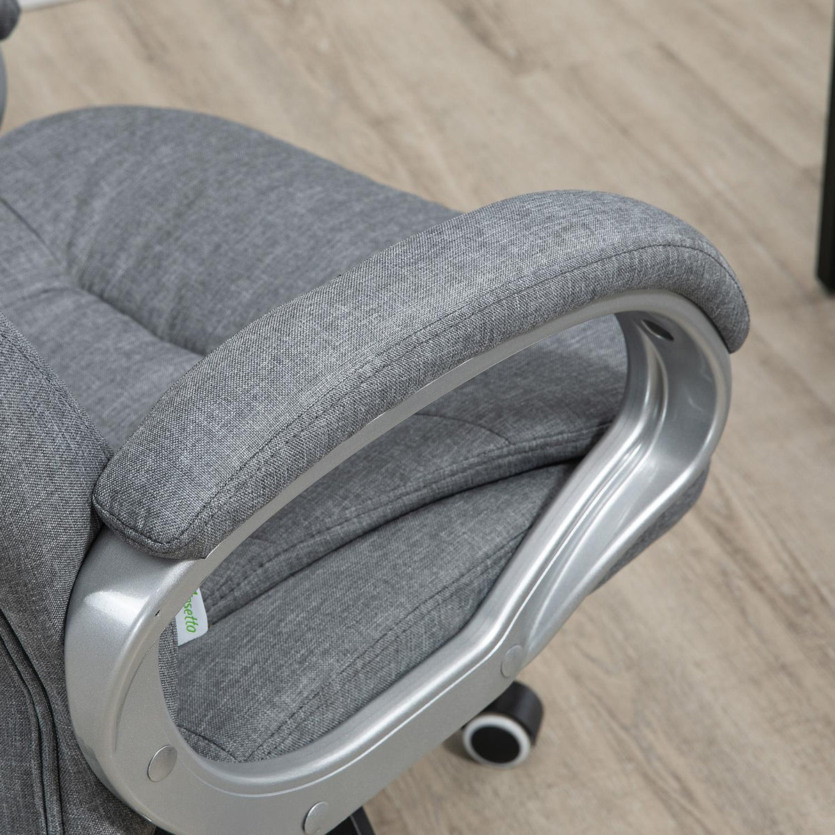 Office Chair Work Chair With 360° Rotation, Ergonomic, Rocker Function, Height Adjustable, Gray Linen, 64X75X111-121 Cm