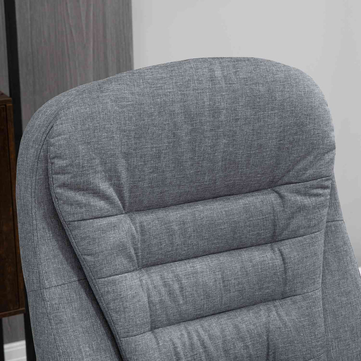 Office Chair Work Chair With 360° Rotation, Ergonomic, Rocker Function, Height Adjustable, Gray Linen, 64X75X111-121 Cm