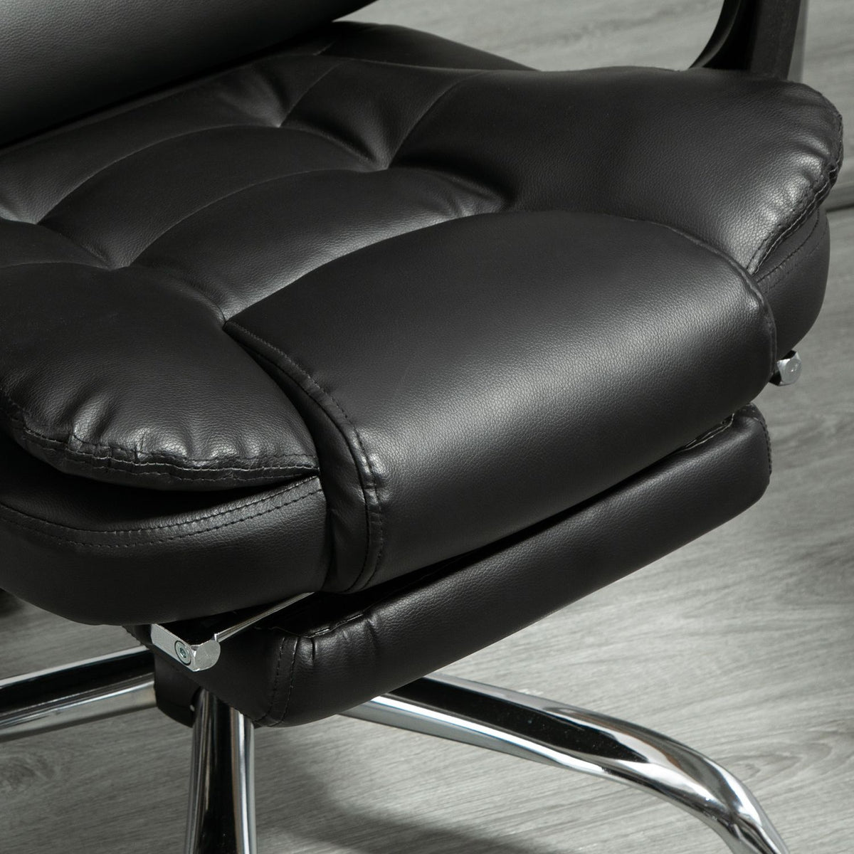 Office Chair with Footrest, Adjustable Backrest, Black