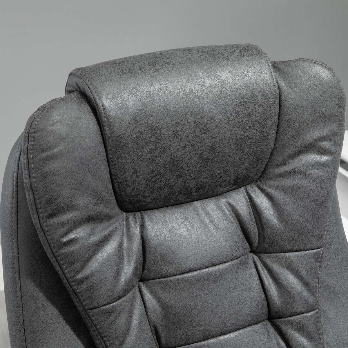 Office Chair with Massage and Heat Function, Ergonomic, 6 Massage Points, Footrest, Remote Control, Polyester, 65 x 160 x 104 cm, Gray