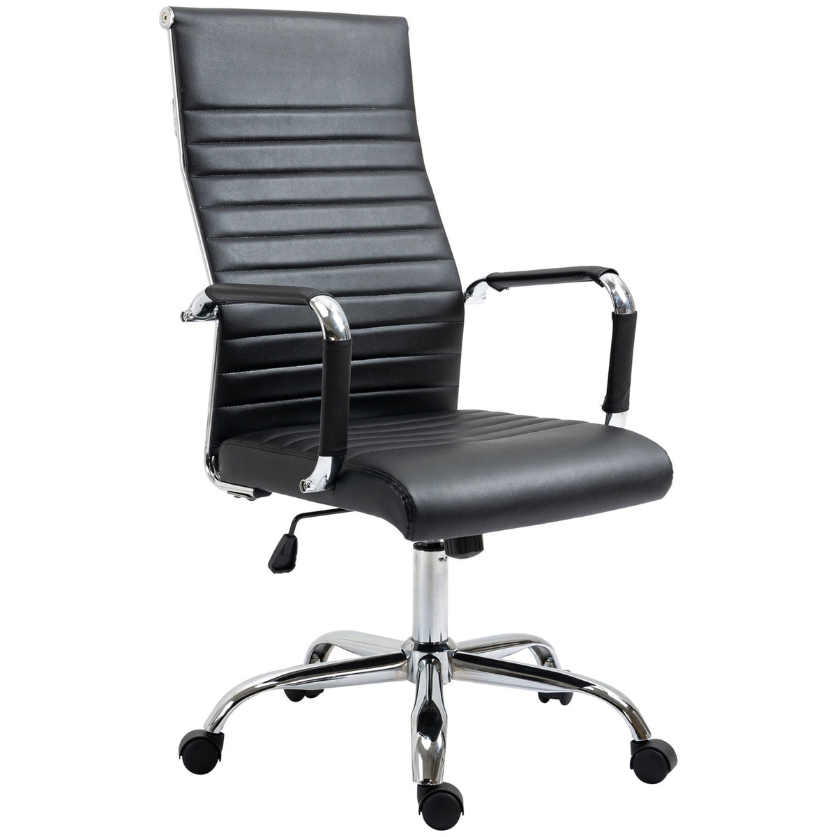 Office chair ergonomic executive chair with rocker function, height adjustable, upholstered in faux leather and foam, black