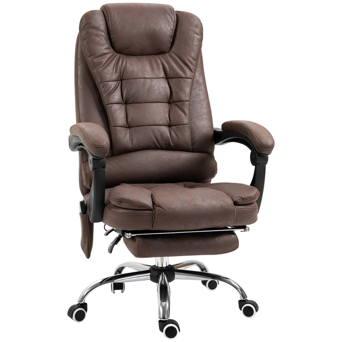 Office chair with massage function, ergonomic desk chair with reclining and warming function, height-adjustable computer chair with footrest
