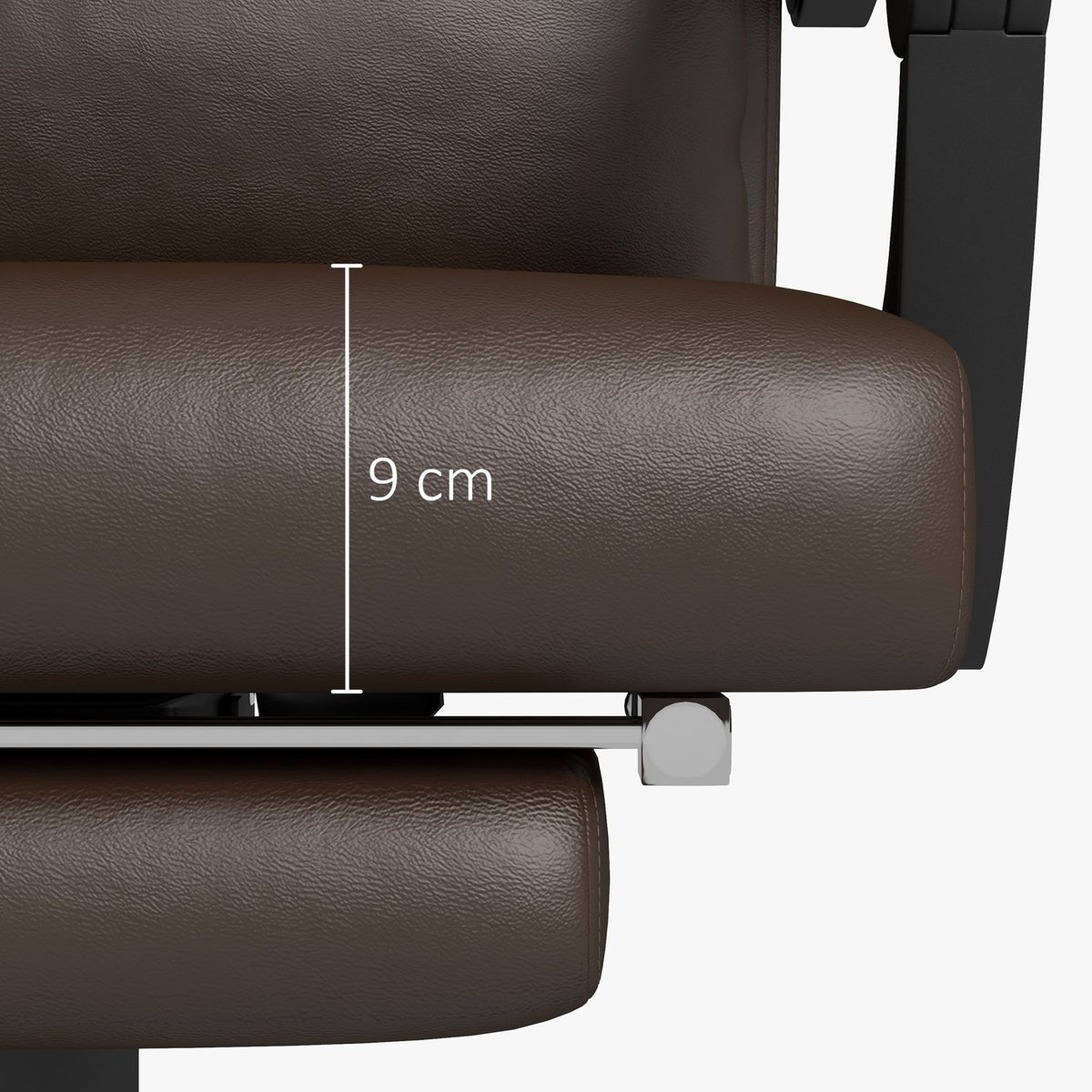 Office chair with massage function, ergonomic desk chair with reclining function, headrest, height-adjustable, brown