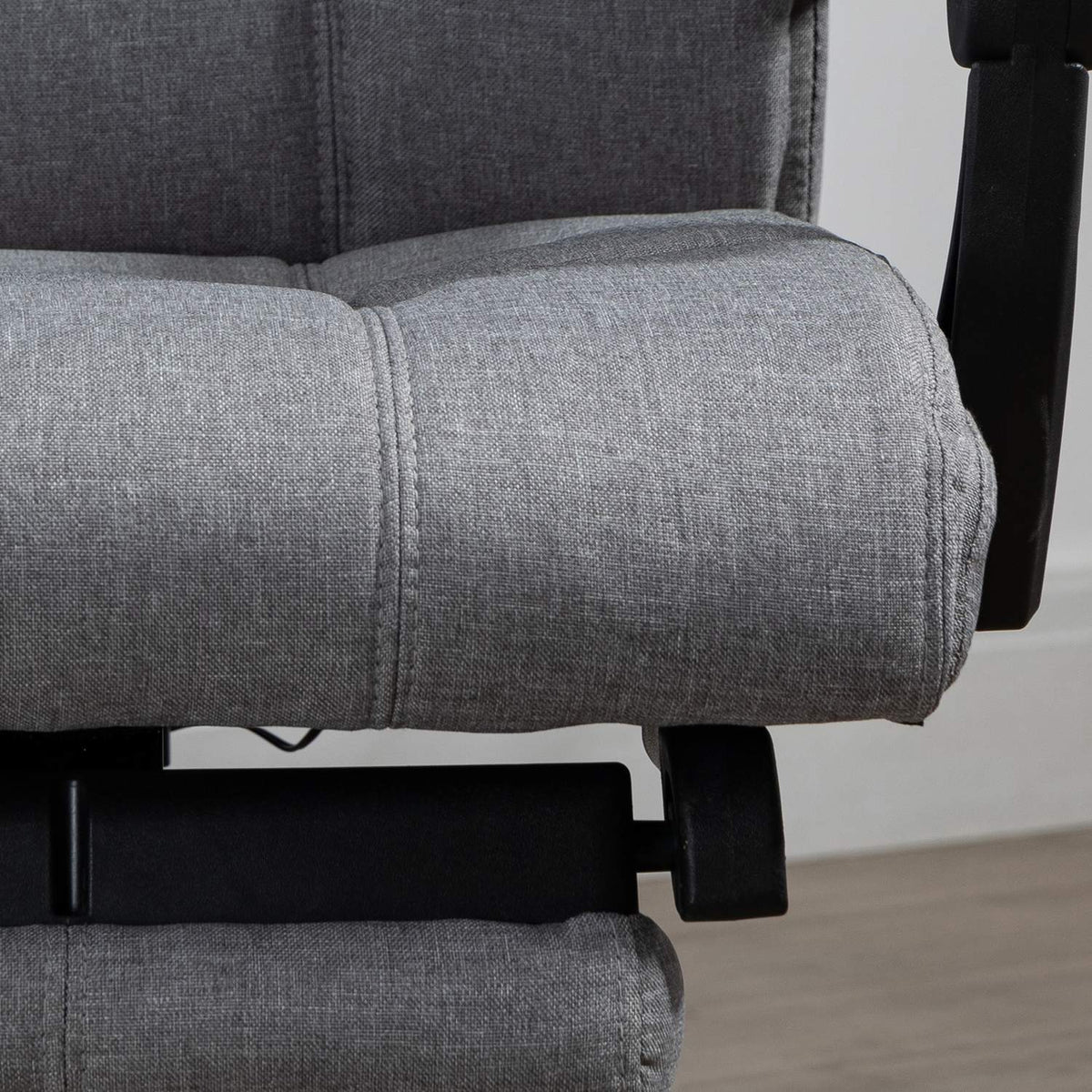 Office chair with massage function, ergonomic, height adjustable, lumbar heating, footrest, headrest, polyester, 66x76x112-120cm, gray