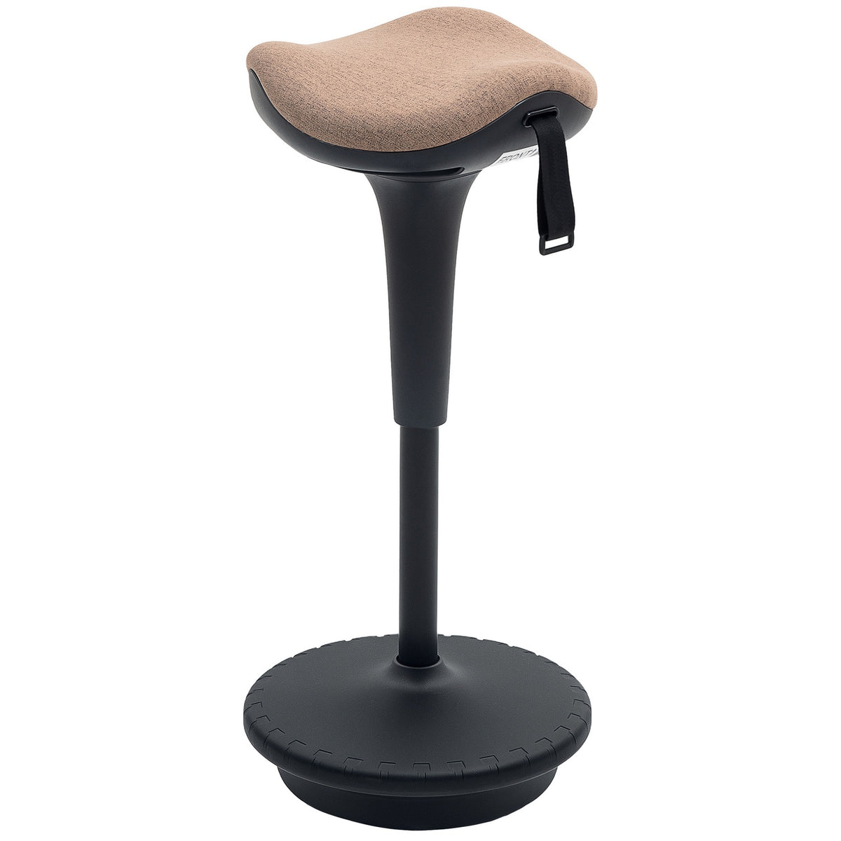 Office stool with swivel function, ergonomic work stool, height adjustable 68.5-83.5 cm stool, 360° rotating standing stool, for office and study, brown