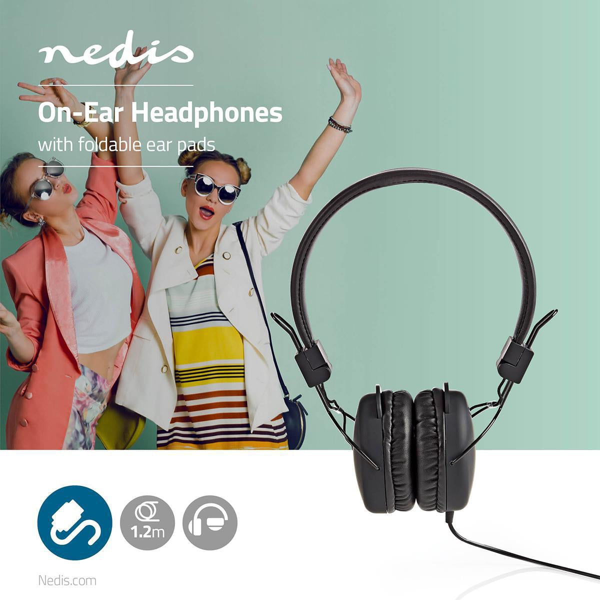 On-Ear Wired Headphones | 3.5 mm | Cable length: 1.20 m | Black