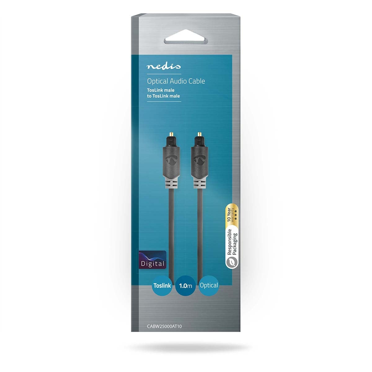 Optical audio cable | TosLink Male | TosLink Male | 1.00 m | Round | PVC | Anthracite | Box