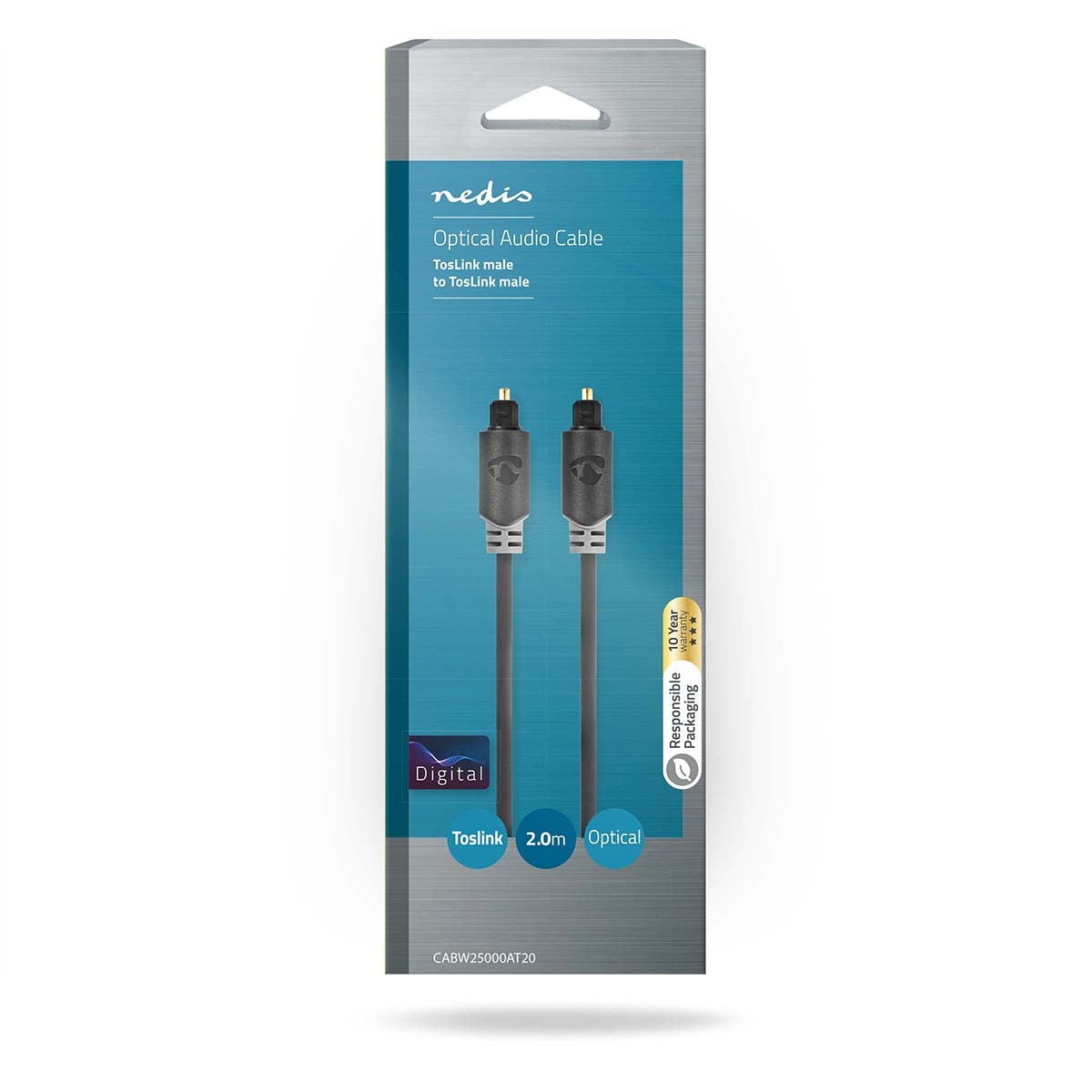 Optical audio cable | TosLink Male | TosLink Male | 2.00 m | Round | PVC | Anthracite | Box