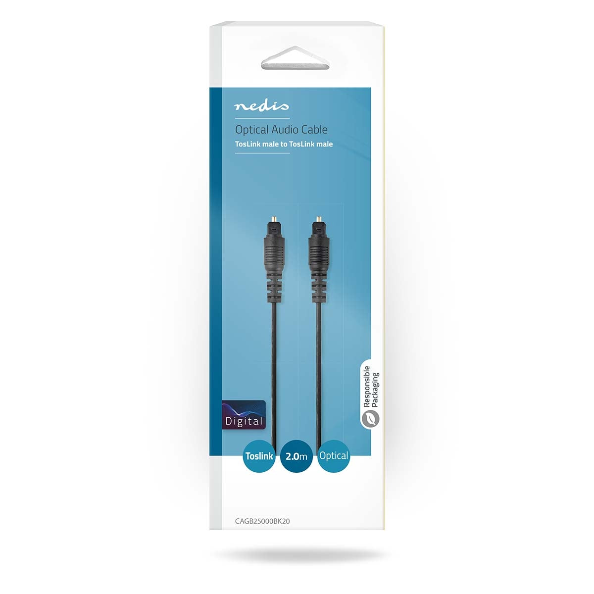 Optical audio cable | TosLink Male | TosLink Male | 2.00 m | Round | PVC | Black | Box