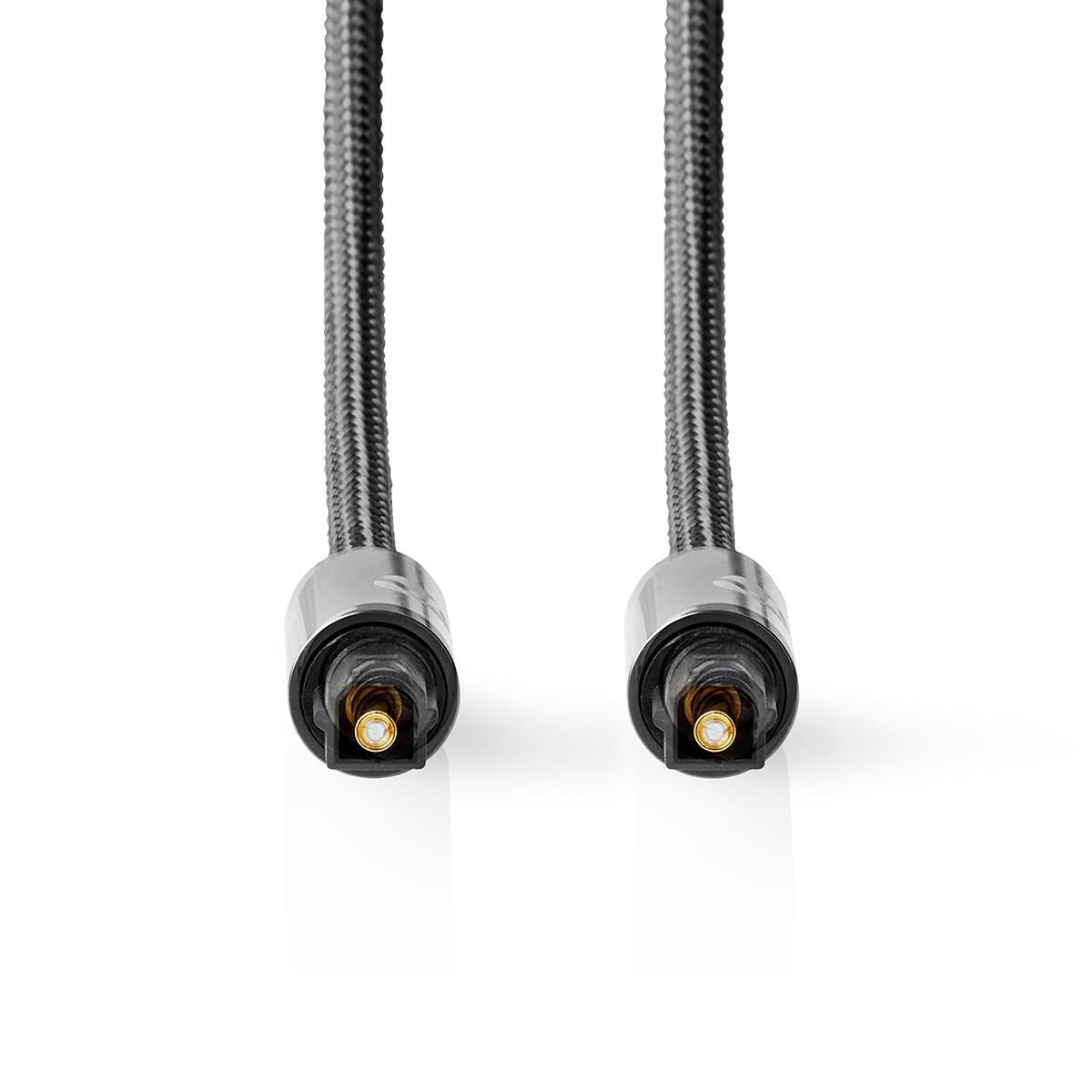 Optical audio cable | TosLink Male | TosLink Male | 3.00 m | Round | Cotton | Gray With Metal | Carton with covered window