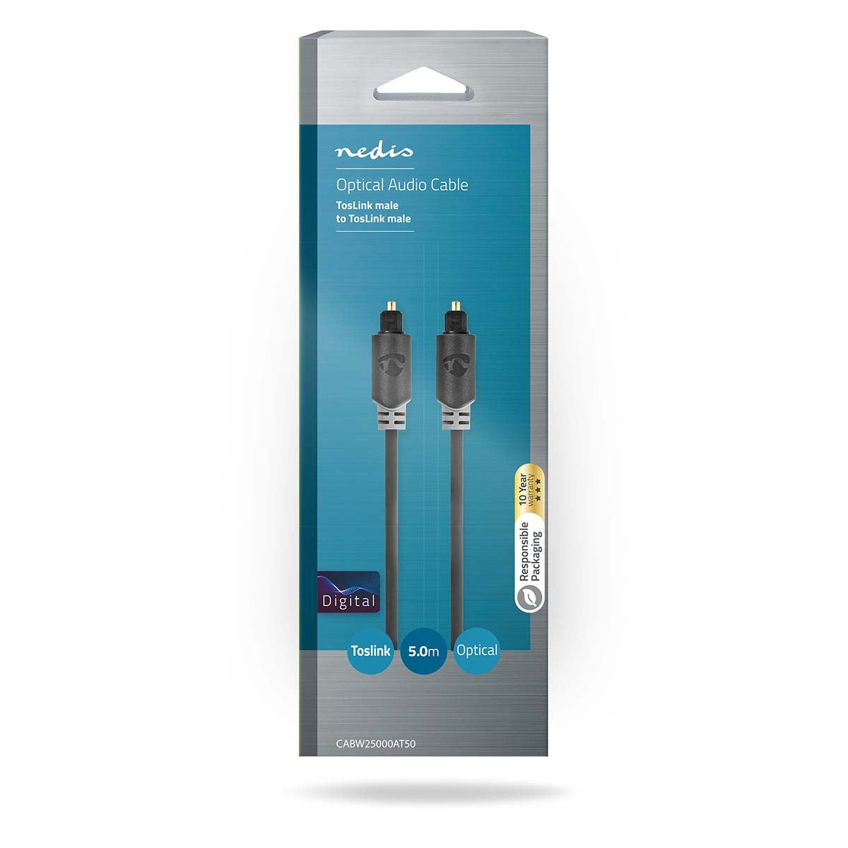 Optical audio cable | TosLink Male | TosLink Male | 5.00 m | Round | PVC | Anthracite | Box