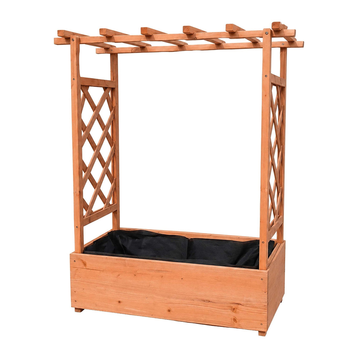 Orange Fir Planter with Trellis & Roof, Size M