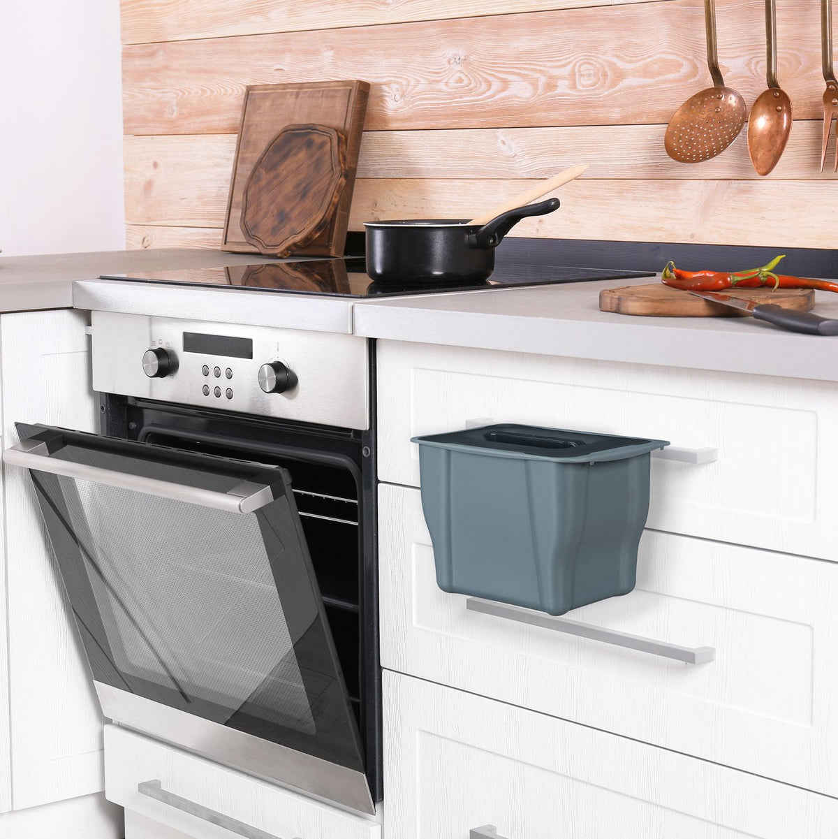 Organic waste bin kitchen 5 l grey