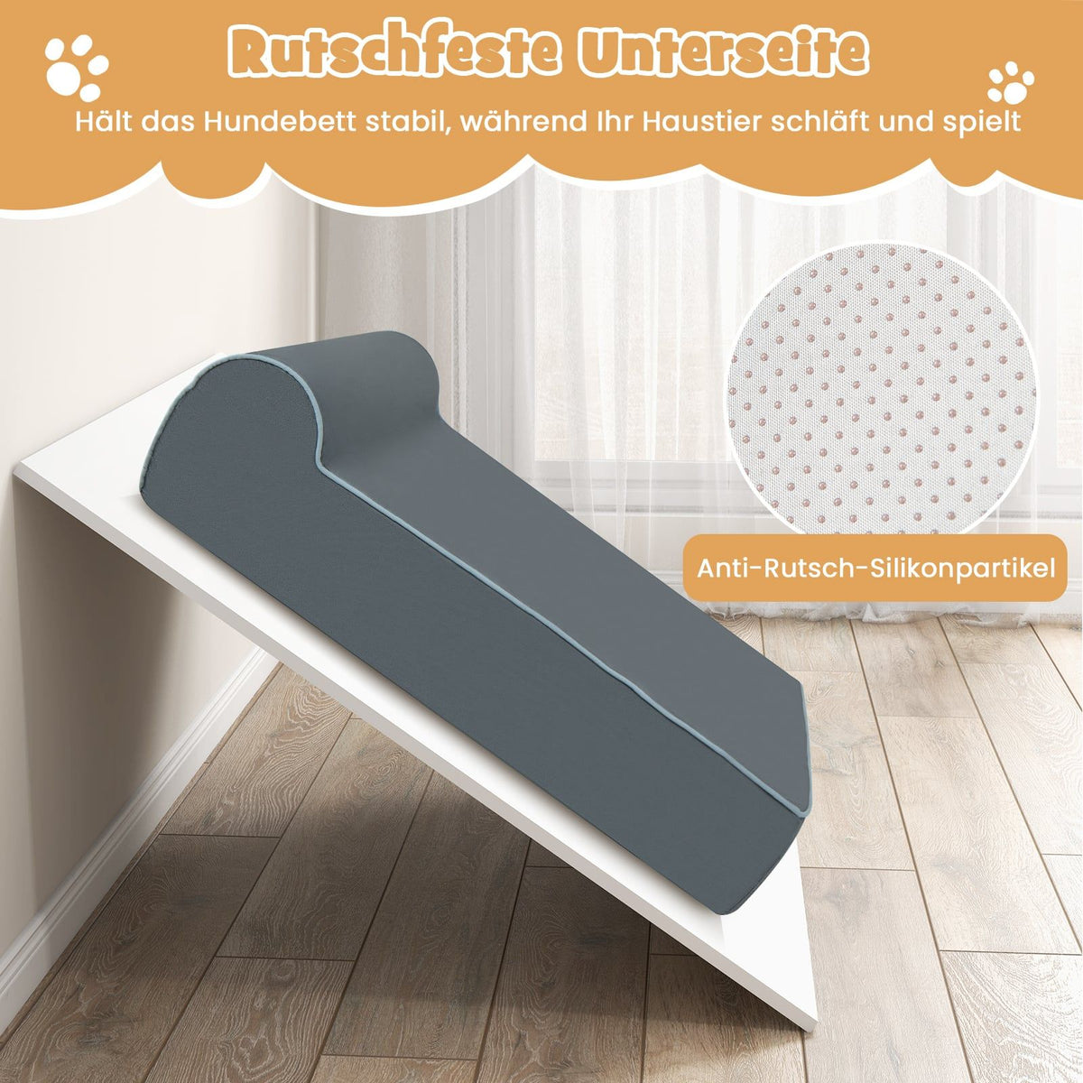 Orthopedic Dog Bed for Large Dogs, Memory Foam, Gray