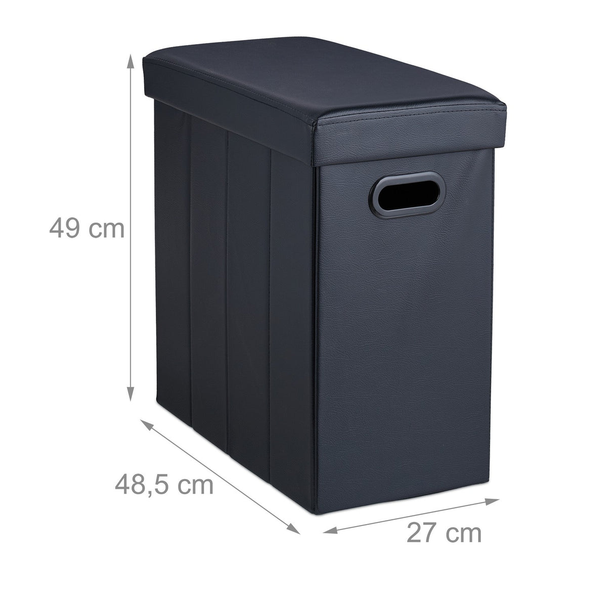 Ottoman in black artificial leather