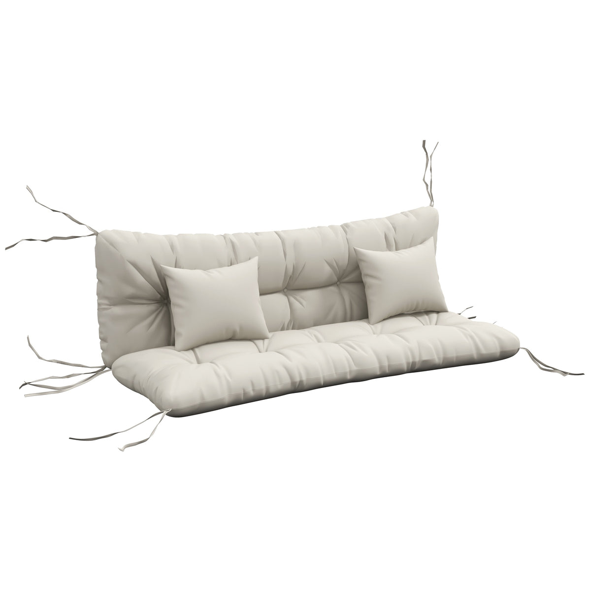 Outdoor Chair Cushion Set, Water-Repellent, 150x50 cm, Cream