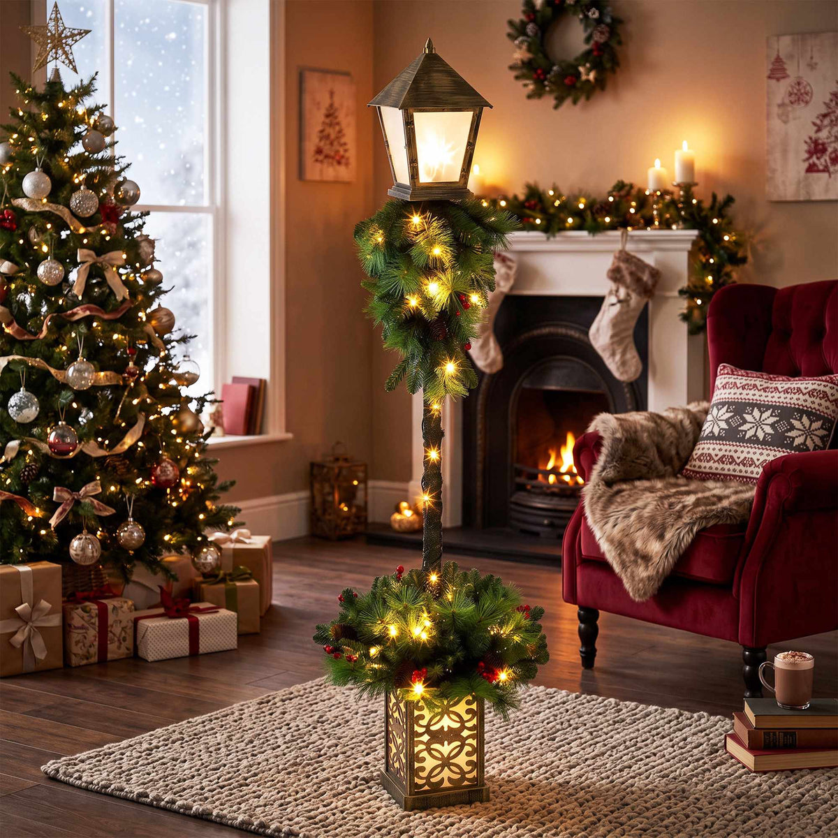 Outdoor Christmas Lantern with 50 Warm White LEDs, 150cm