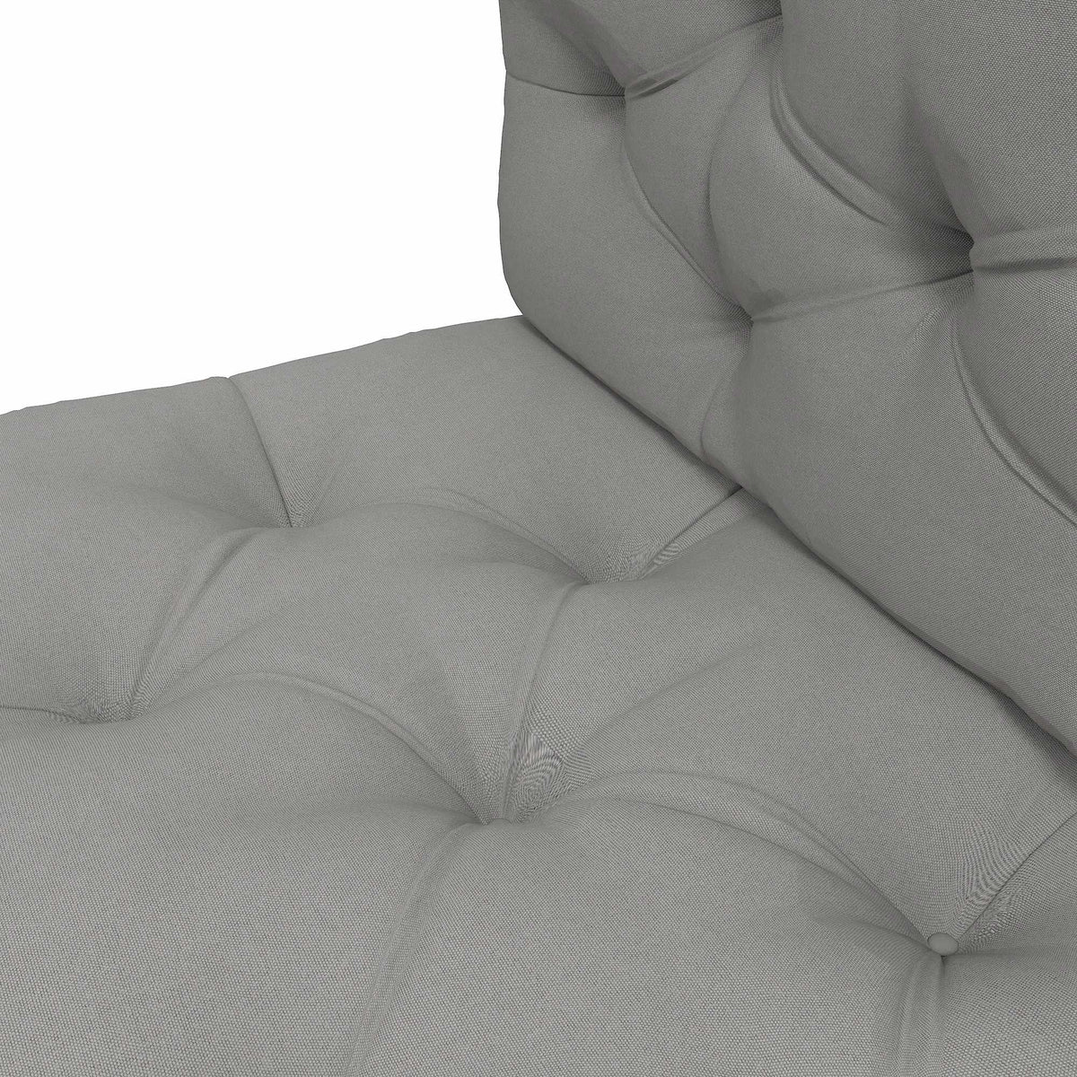 Outdoor Cushion Set, Tufted, 120x80x12 cm, Light Grey
