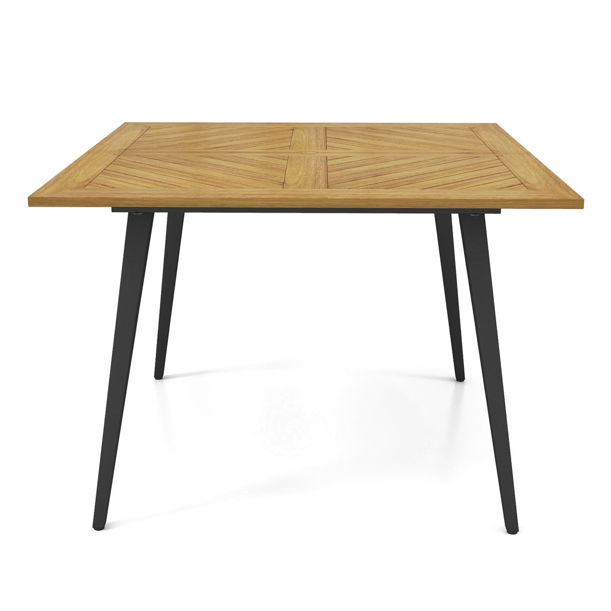 Outdoor Dining Table, Acacia Wood, 4-Person, 1.9 in Hole