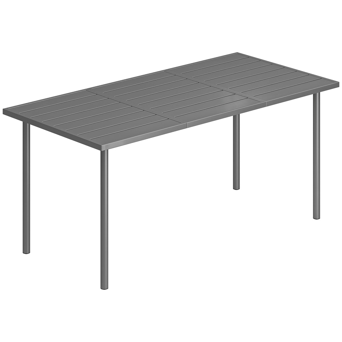 Outdoor Dining Table for 6, 165 x 80 cm, Steel Frame