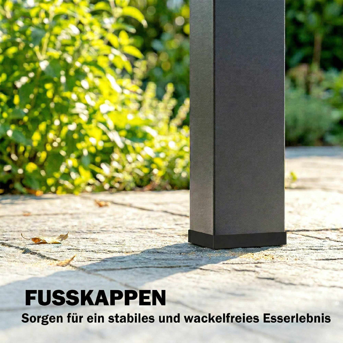 Outdoor Dining Table for 6, WPC Top, Metal Frame, 155x88 cm