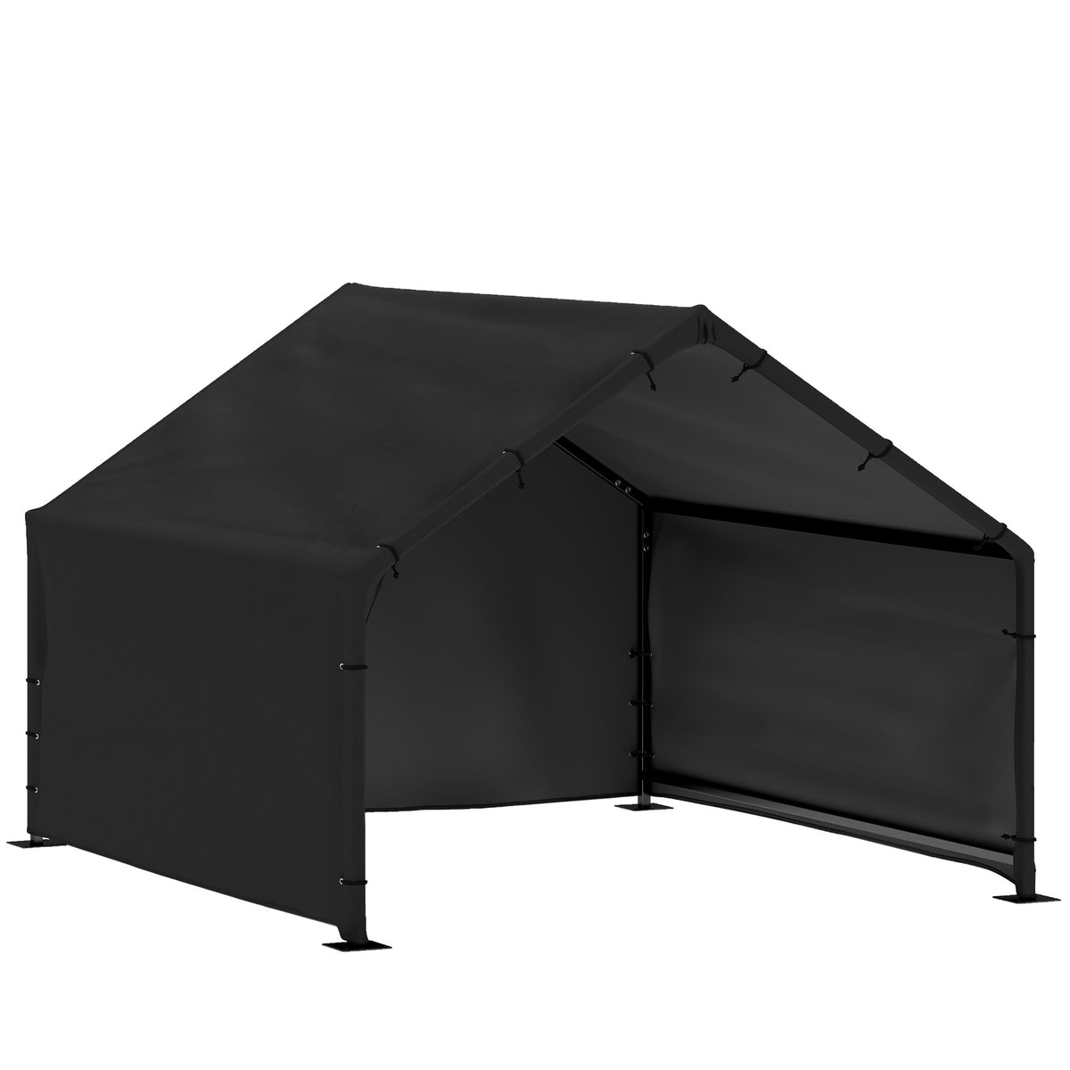 Outdoor Dog House with UV-Resistant Canopy, 125x110x93 cm