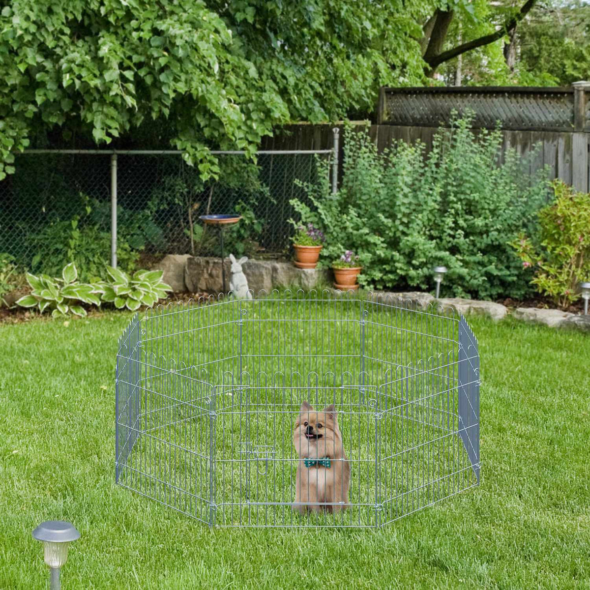 Outdoor Enclosure Puppy Run, Puppy Fence, Playpen, 8 Pieces, W63Xh60 Cm, For Animals
