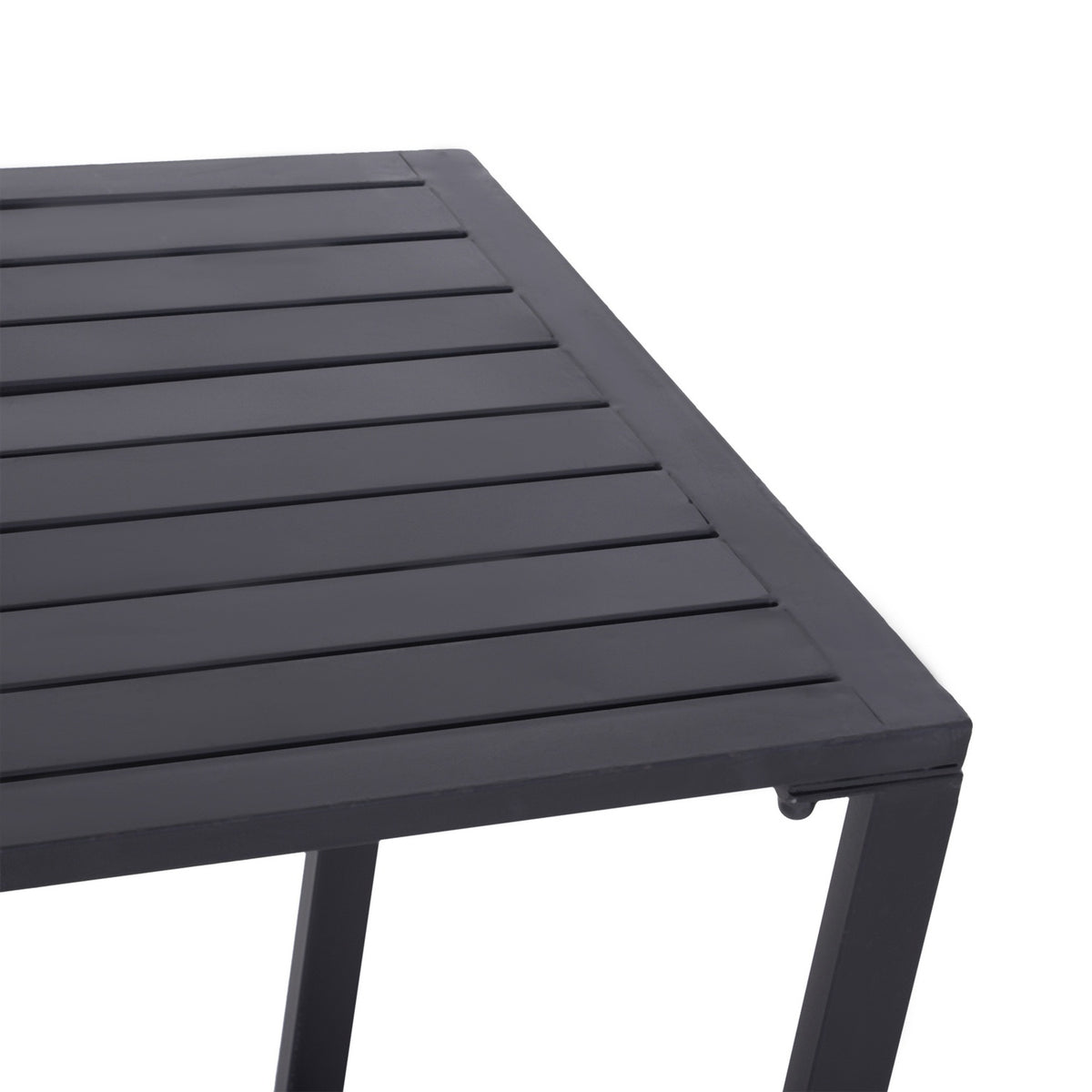 Outdoor Furniture Set Festive Set 3 Pieces Seating Group Garden Set 1 X Table 2 X Bench Metal Black 110 X 55 X 70 Cm