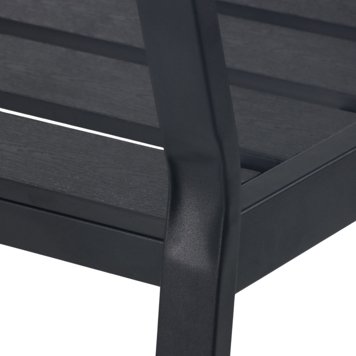 Outdoor Garden Bench, WPC & Metal, Weather-Resistant
