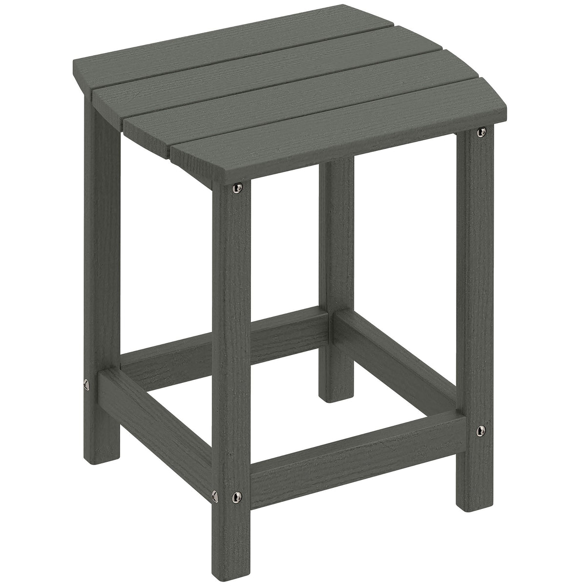 Outdoor HDPE Side Table, Weatherproof, 48x37x46 cm, Gray