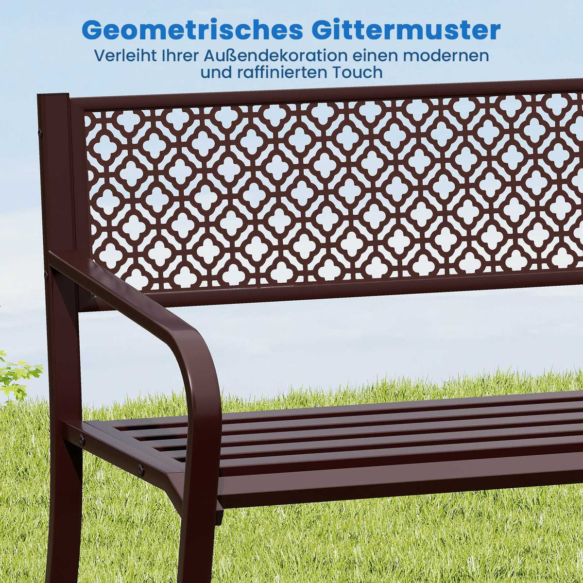 Outdoor Metal Bench, Weatherproof, 2-3 Seats, 360 kg Capacity