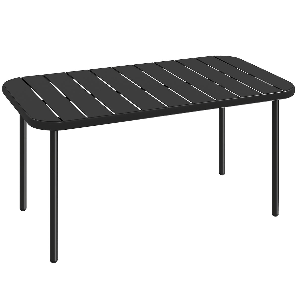 Outdoor Metal Patio Table, Weatherproof, 90x50x43 cm