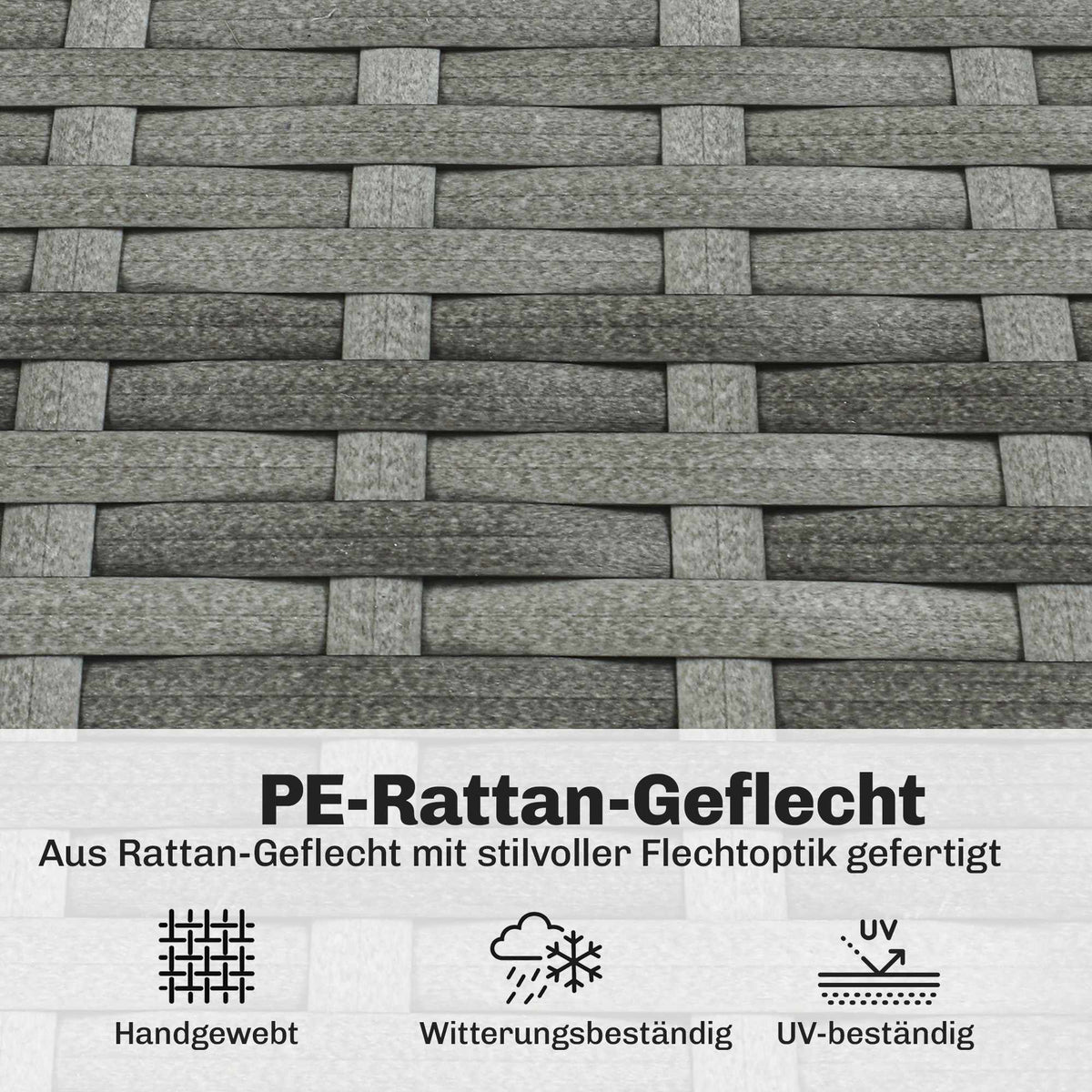 Outdoor Rattan Chair with Cushion, Steel Frame, 120kg Capacity