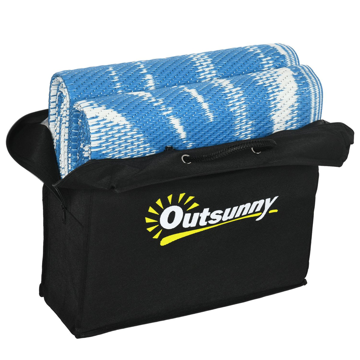 Outdoor Rug Reversible Rug With Carry Bag, 182X274Cm, Blue, Plastic, Garden Rug, Balcony Rug For Camping, Patio