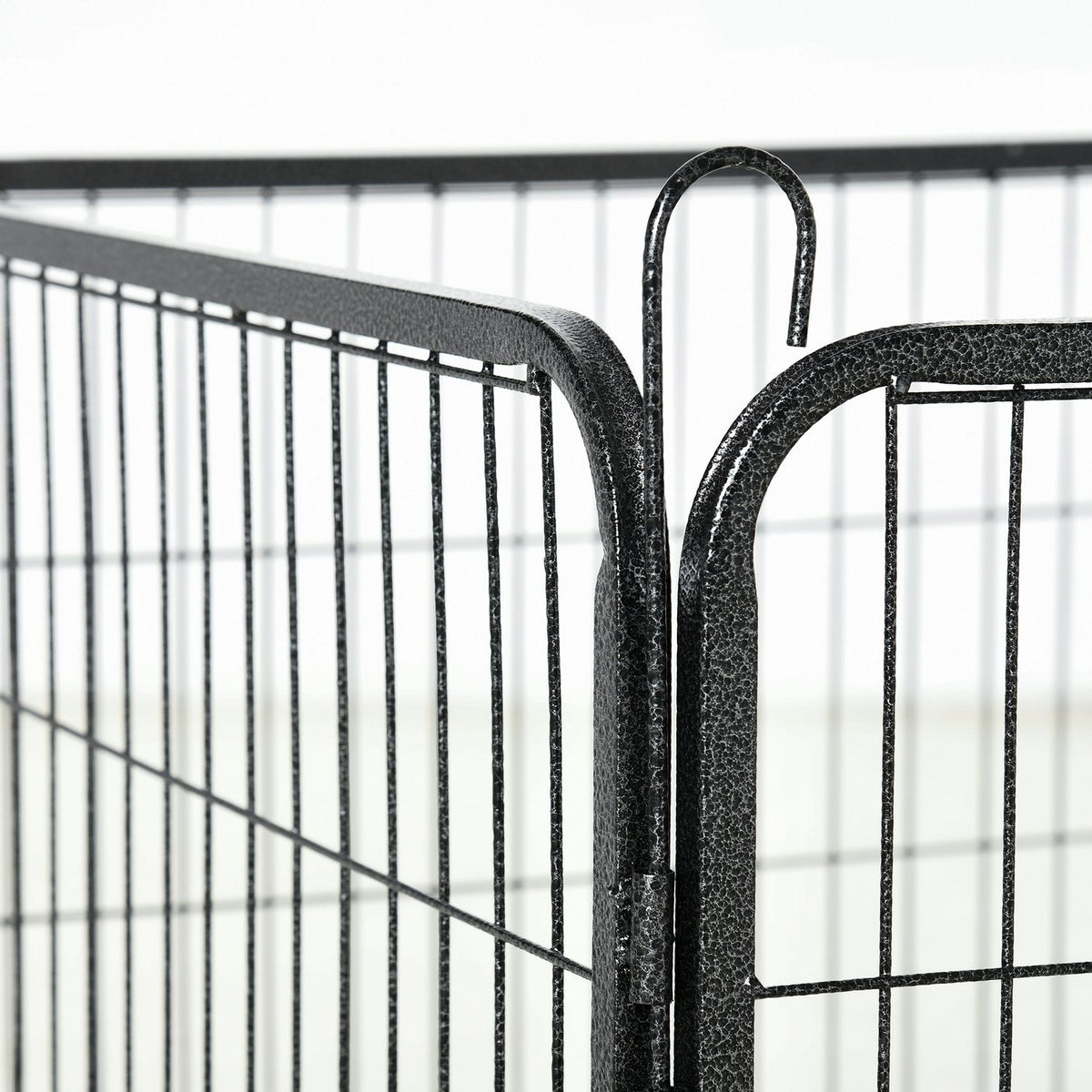 Outdoor Run, 60Cm High Puppy Run With Door, Puppy Playpen, Dog Playpen With 12 Panels, Outdoor Dog Run, Steel, Black