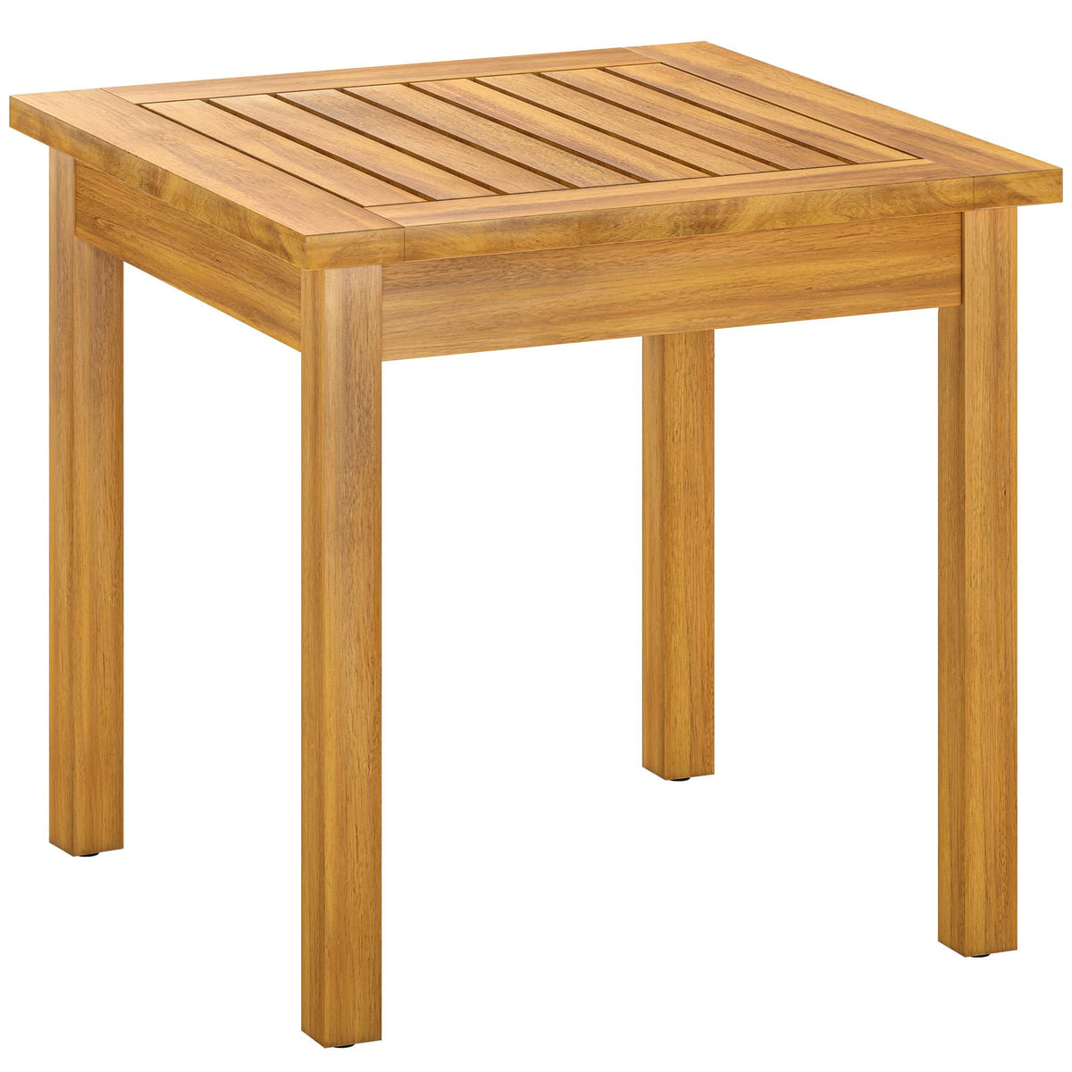 Outdoor Side Table, 48x48 cm Acacia Wood, Adjustable Feet