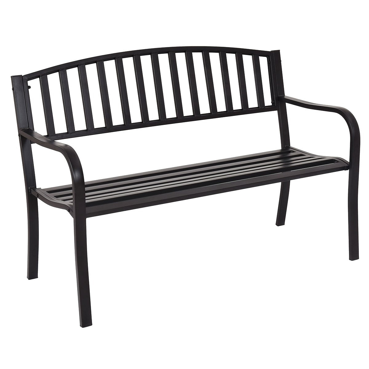 Outdoor Steel Garden Bench, Weather-Resistant, 280kg Capacity