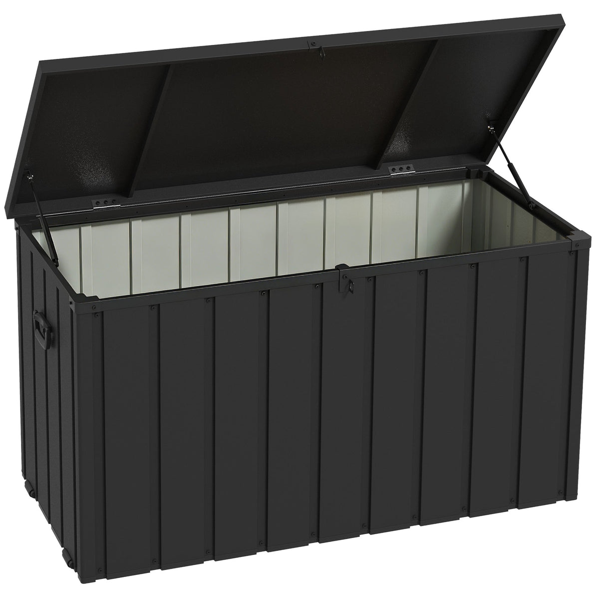 Outdoor Storage Box, 450L Capacity, Steel Frame, Dark Grey