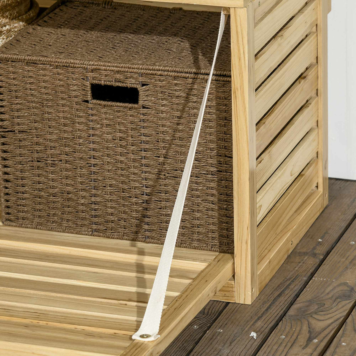 Outdoor Storage Box with Trellis, 4 Shelves, Solid Wood