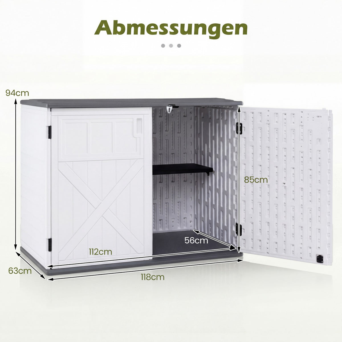 Outdoor Storage Cabinet HDPE with Adjustable Shelves