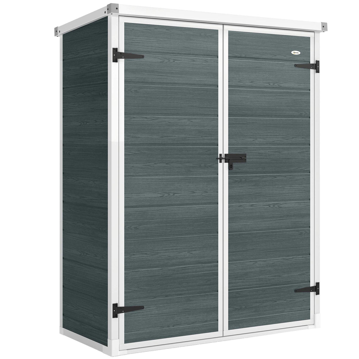 Outdoor Storage Shed, 134x68.5x170 cm, Lockable Doors