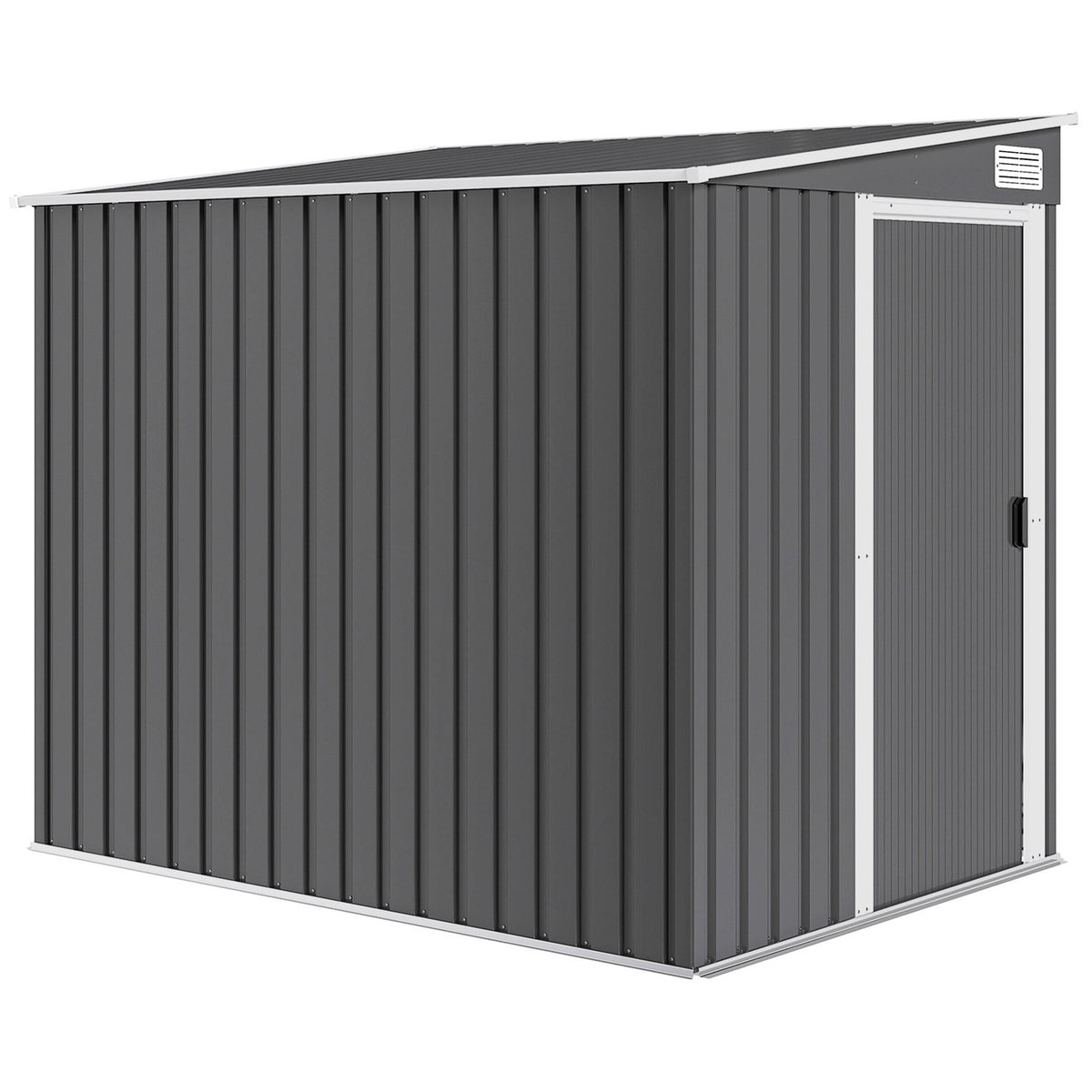 Outdoor Storage Shed, 7x5 ft, Galvanized Steel, Ventilated
