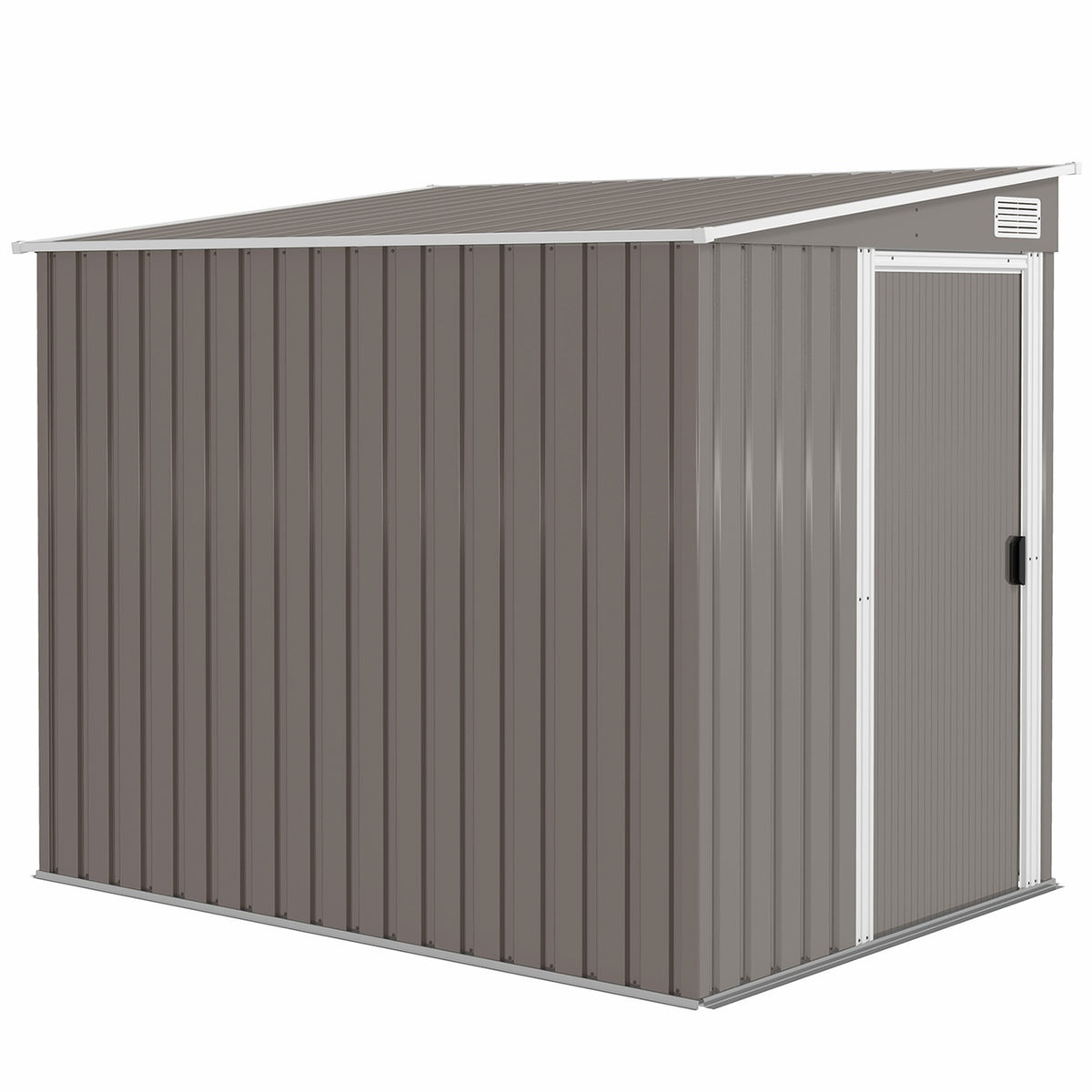 Outdoor Storage Shed, 7x5 ft, Galvanized Steel, Ventilated