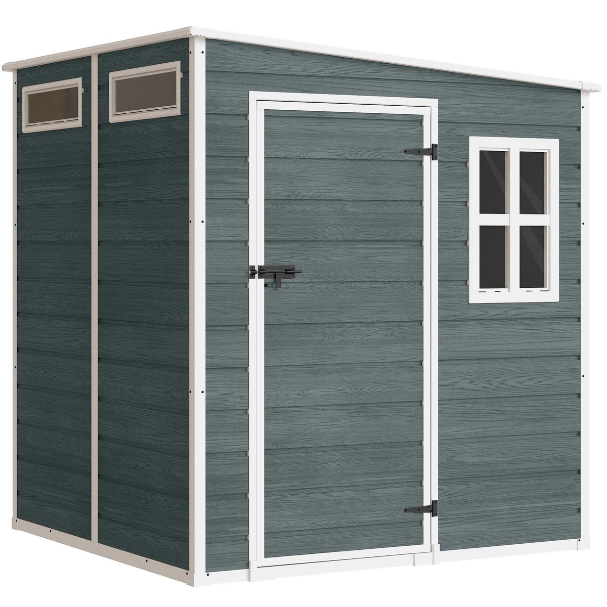 Outdoor Storage Shed with Windows and Lock, 182 x 182 cm