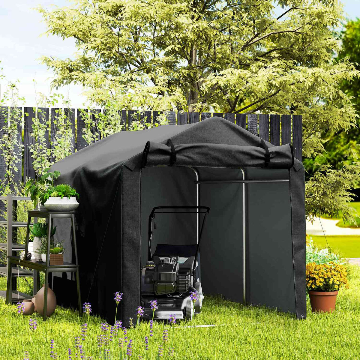 Outdoor Storage Tent – UV-Resistant PE, Galvanized Frame